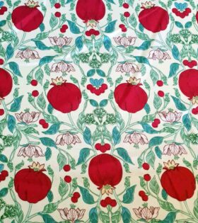 Printed Mini-Matt - Pomegranate - Cream