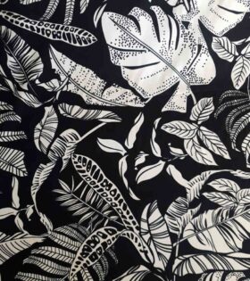 Printed Mini-Matt - Leaves - Black