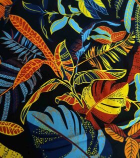 Printed Mini-Matt - Leaves - Black