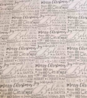 Printed Mini-Matt - Christmas Words - Cream