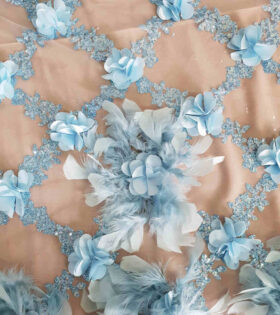 Imported Glitter Tulle - Powder Blue