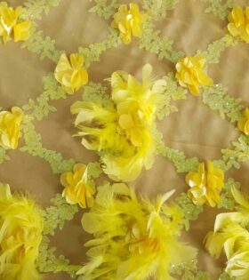 Imported Glitter Tulle - Lemon