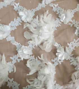 Imported Glitter Tulle - White