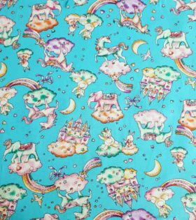 100% Printed Cotton - Unicorn -  Turquoise