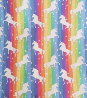 100% Printed Cotton - Unicorn -  Rainbow