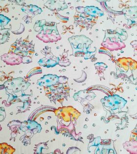 100% Printed Cotton - Unicorn -  White