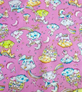 100% Printed Cotton - Unicorn -  Pink