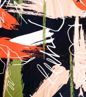 Printed Barbie - Abstract - Black & Orange