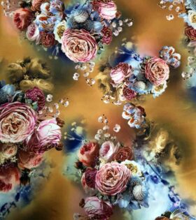 Foil Look Printed Duchess Satin