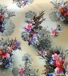 Foil Look Printed Duchess Satin