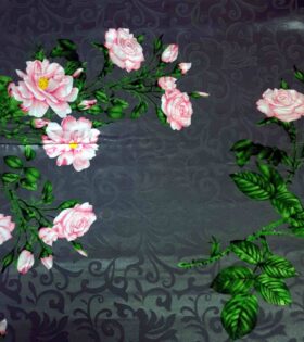 Printed Digital Jacquard Armani Satin - Floral