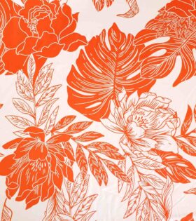 Printed Armani Satin - Leaves