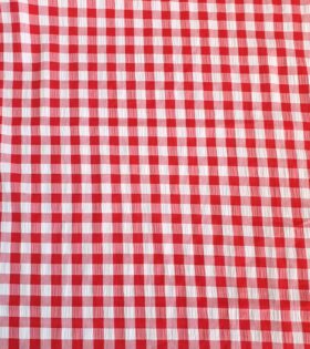 Gingham Seer Sucker - Red