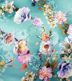 Digital Printed Duchess Satin - Floral