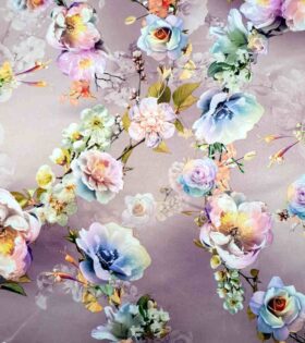 Digital Printed Duchess Satin - Floral