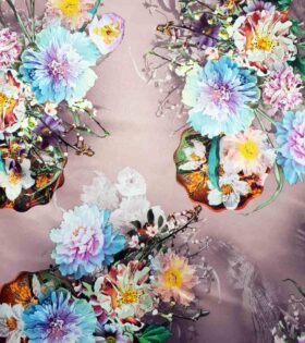 Digital Printed Duchess Satin - Floral
