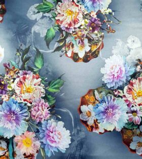 Digital Printed Duchess Satin - Floral