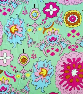 Printed Satin - Floral - Sage