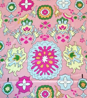 Printed Satin - Floral - Pink