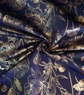 Plain Foil Duchess Satin - Navy Blue