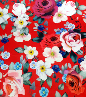 Digital Printed Duchess Satin - Floral