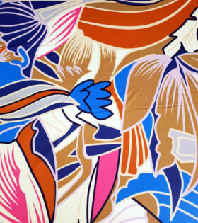 Nala Satin - Abstract - Navy Blue