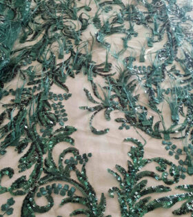 Cord Feather Tulle - Bottle Green
