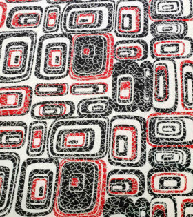 Printed Bon Bon - Black, Red & White - Abstract