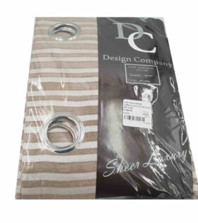 Ready to Hang Curtain - Turkish Stripe Eyelet - Mocha