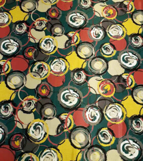 Digital Printed Duchess Satin - Circles