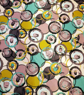 Digital Printed Duchess Satin - Circles