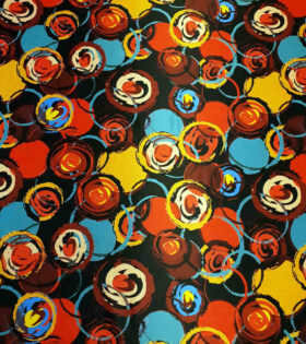 Digital Printed Duchess Satin - Circles