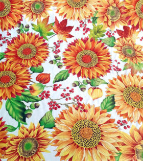 Printed Mini-Matt - Sunflower - White