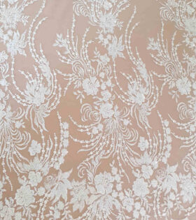 Reese Beaded Tulle - White