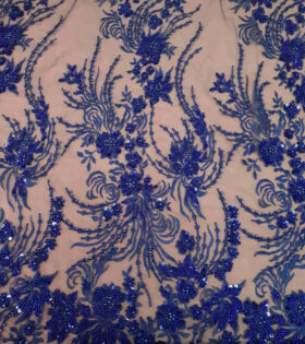 Reese Beaded Tulle - Navy Blue