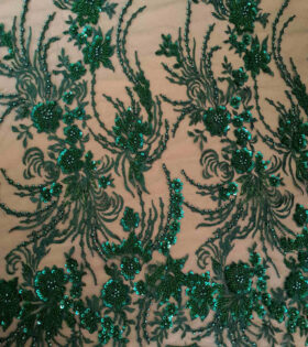 Reese Beaded Tulle - Bottle Green