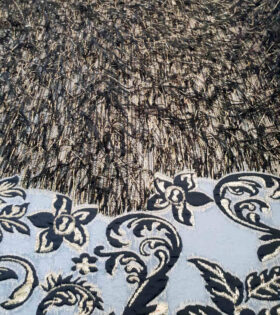 Burnout Feather Brocade - Black