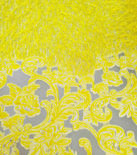 Burnout Feather Brocade - Yellow