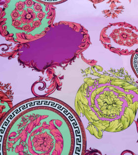 Digital Printed Duchess Satin - Abstract - Lilac