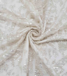 Embellished Evening Tulle - Nude