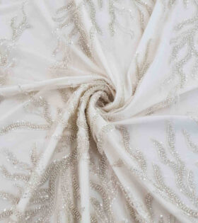 Embellished Evening Tulle - Nude