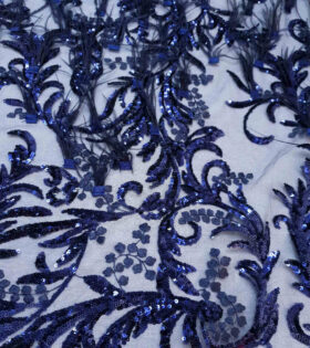 Coco Cord Feather Tulle - Navy Blue