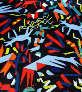 Digital Printed Duchess Satin - Abstract - Multicolored