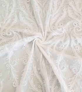 Embellished Evening Tulle - White