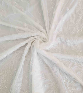 Embellished Evening Tulle - White