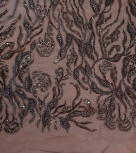 Bella Beaded Tulle - Brown
