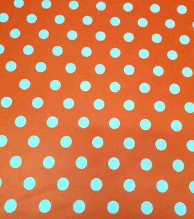 Digital Printed Duchess Satin - Polka Dots - Orange