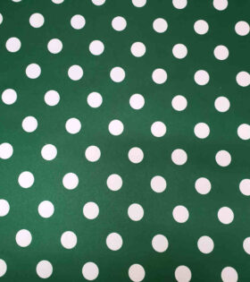 Digital Printed Duchess Satin - Polka Dots - Bottle Green