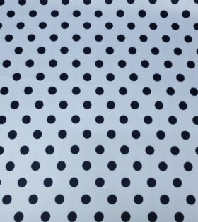 Digital Printed Duchess Satin - Polka Dots - White