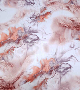 Digital Printed Liquid Satin - Abstract - Rust